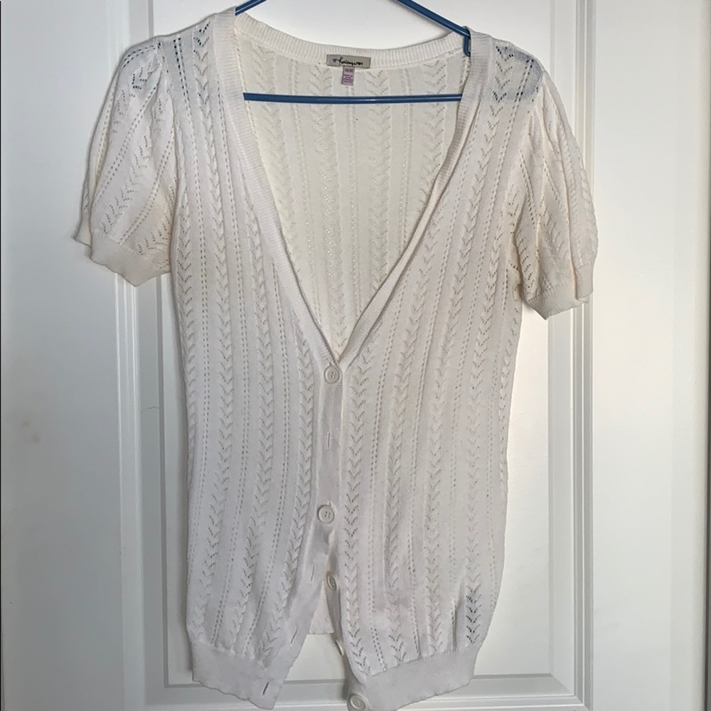 Knitted short sleeve cardigan